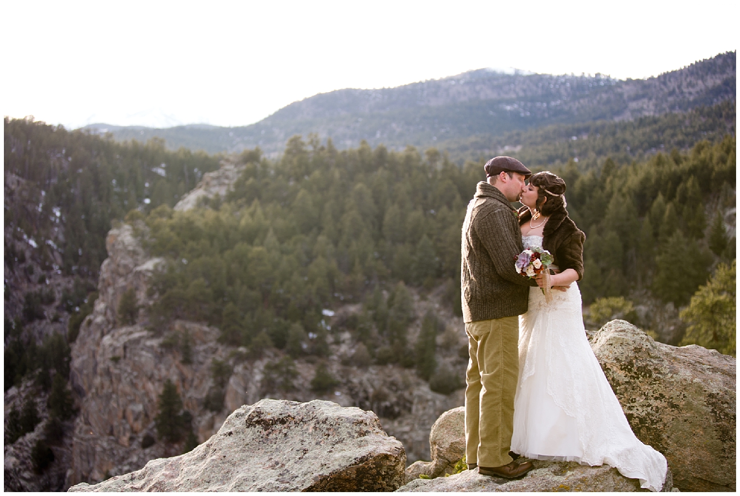 Portraits at a Boulder Colorado mountain elopement.