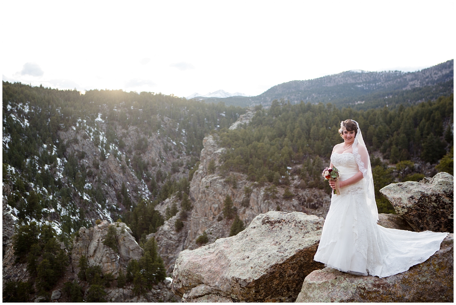 Mountain bridal portraits from a Boulder elopement.