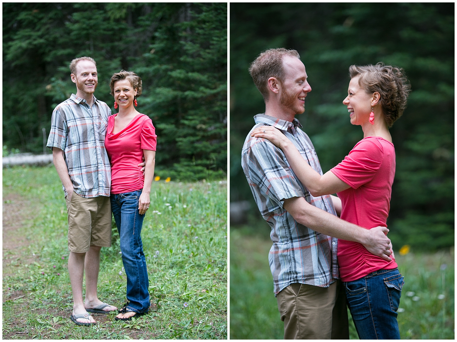 At a Breckenridge extended family photography session, couple poses together. 