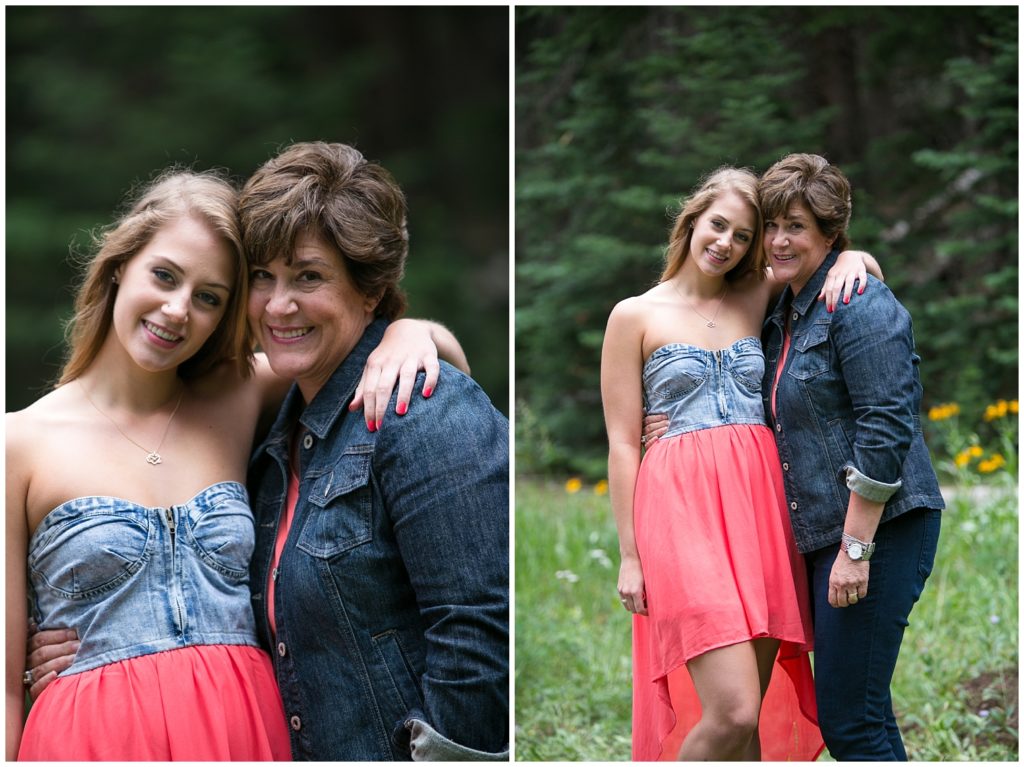 A mom and daughter pose together during a Breckenridge extended family photography session.