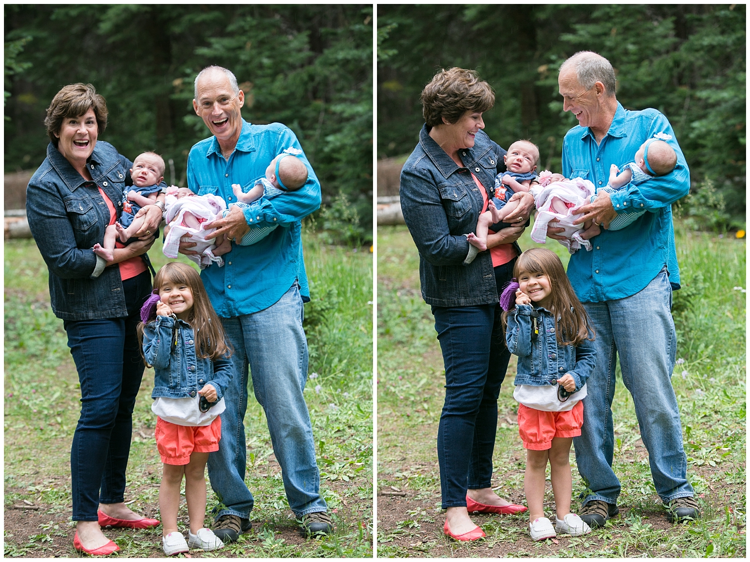 Grandparents pose with their grandchildren at a Breckenridge extended family photography session.