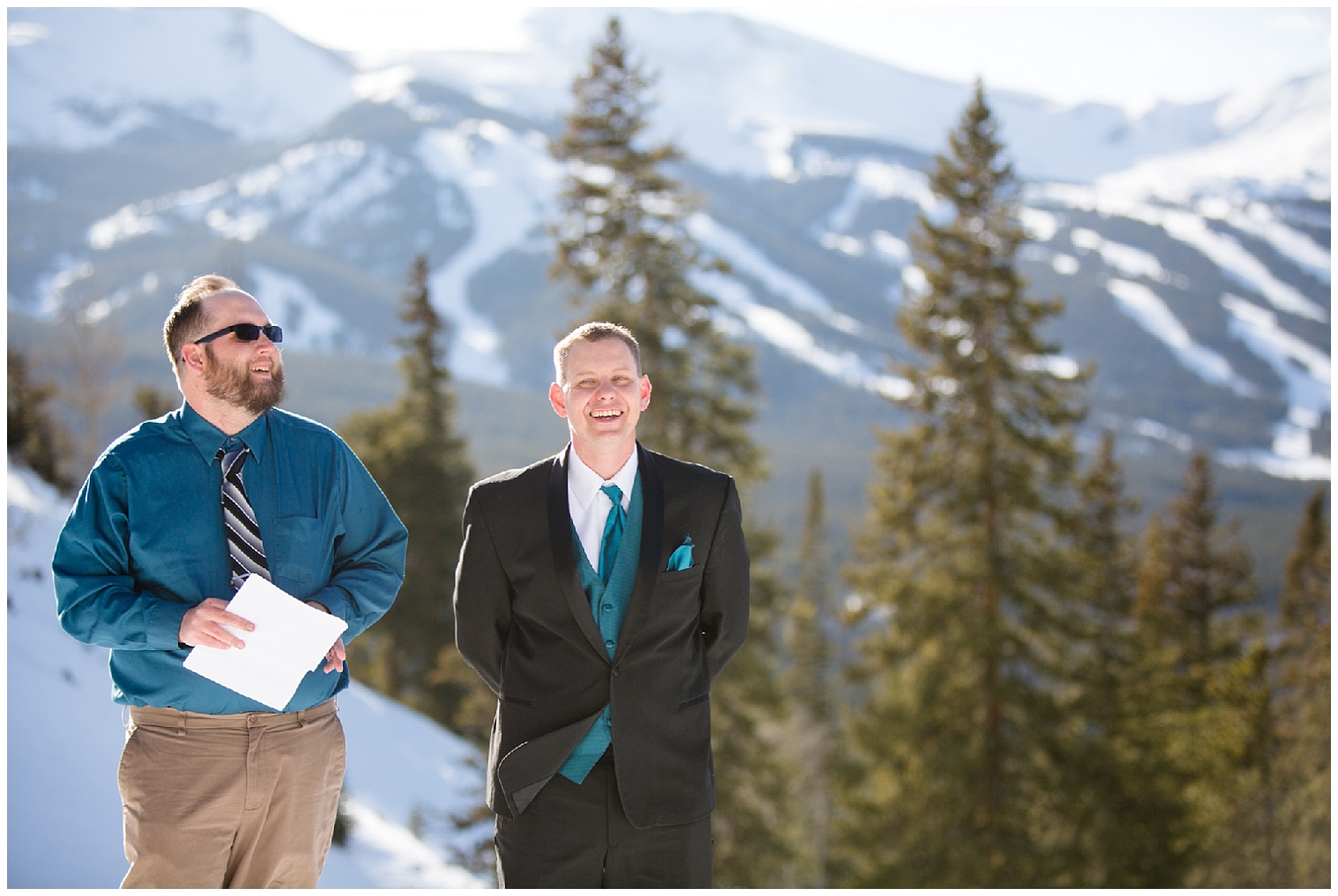 Groom waits for his bride at their Boreas Pass elopement.