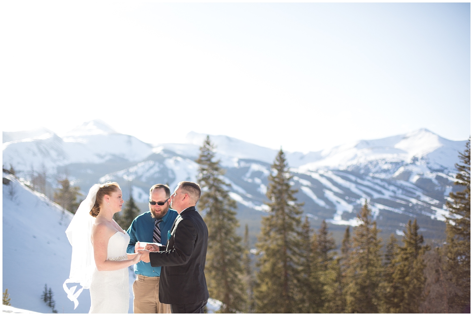 The wedding couple read vows to each other at their Boreas Pass elopement.