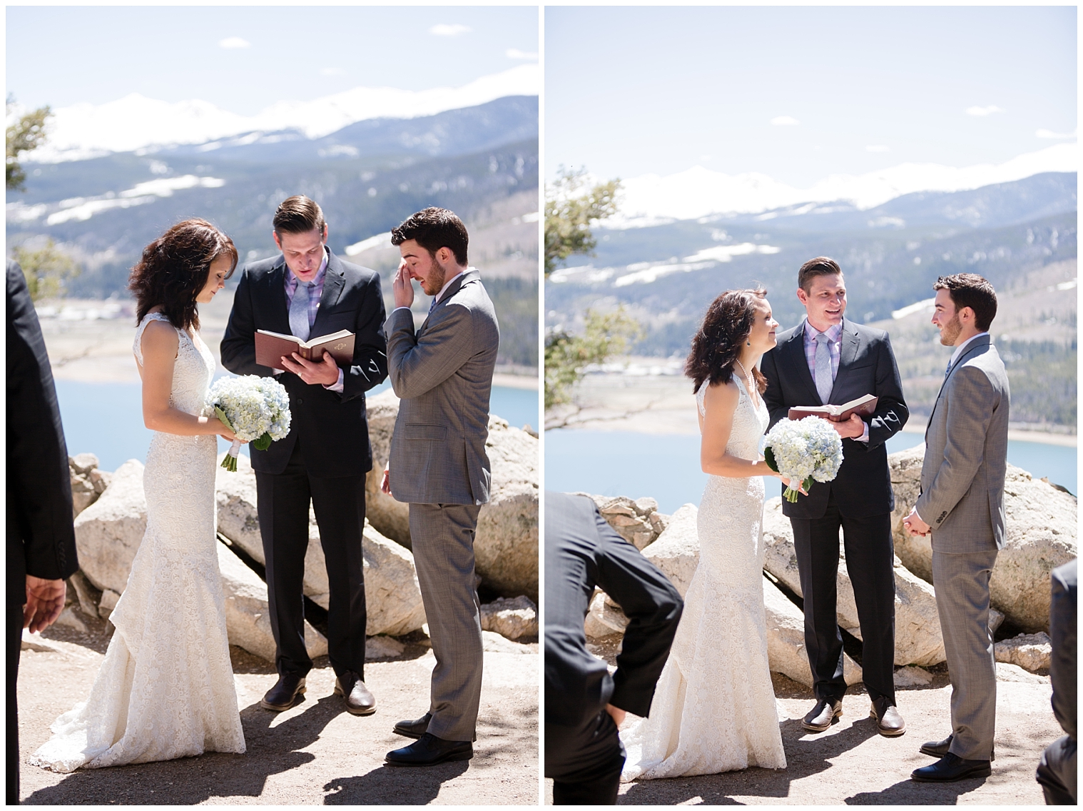 Photos of a Sapphire point intimate wedding ceremony by a Breckenridge wedding photographer.