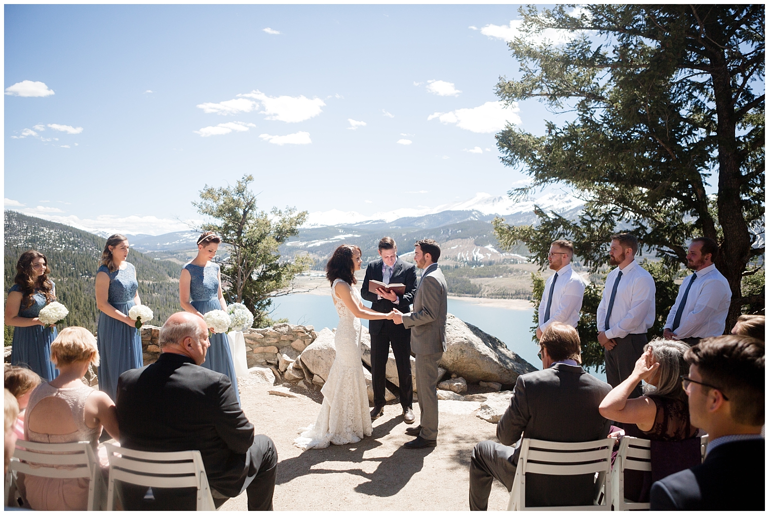 Beautiful wedding ceremony is captured by a Breckenridge wedding photographer.
