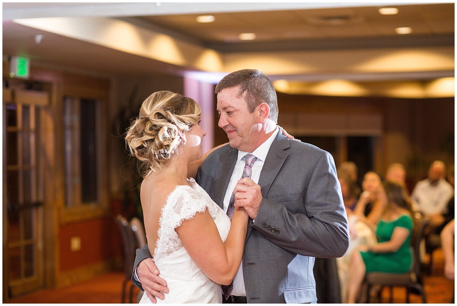 Father daughter dance at a Mountain Thunder Lodge wedding.