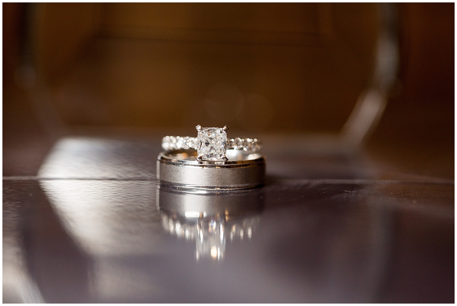 Photo of wedding rings by a Breckenridge wedding photographer.
