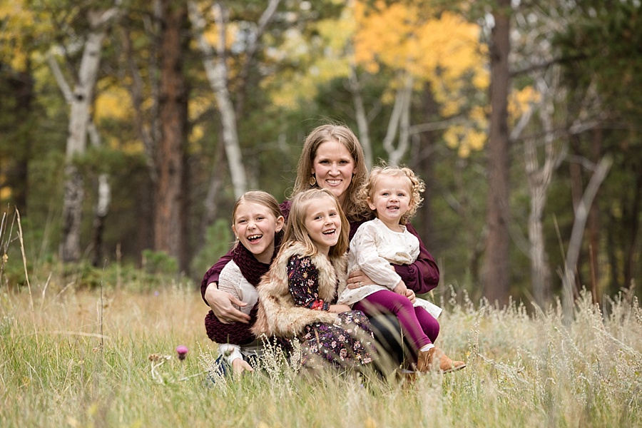 autumn family session mother and daughters