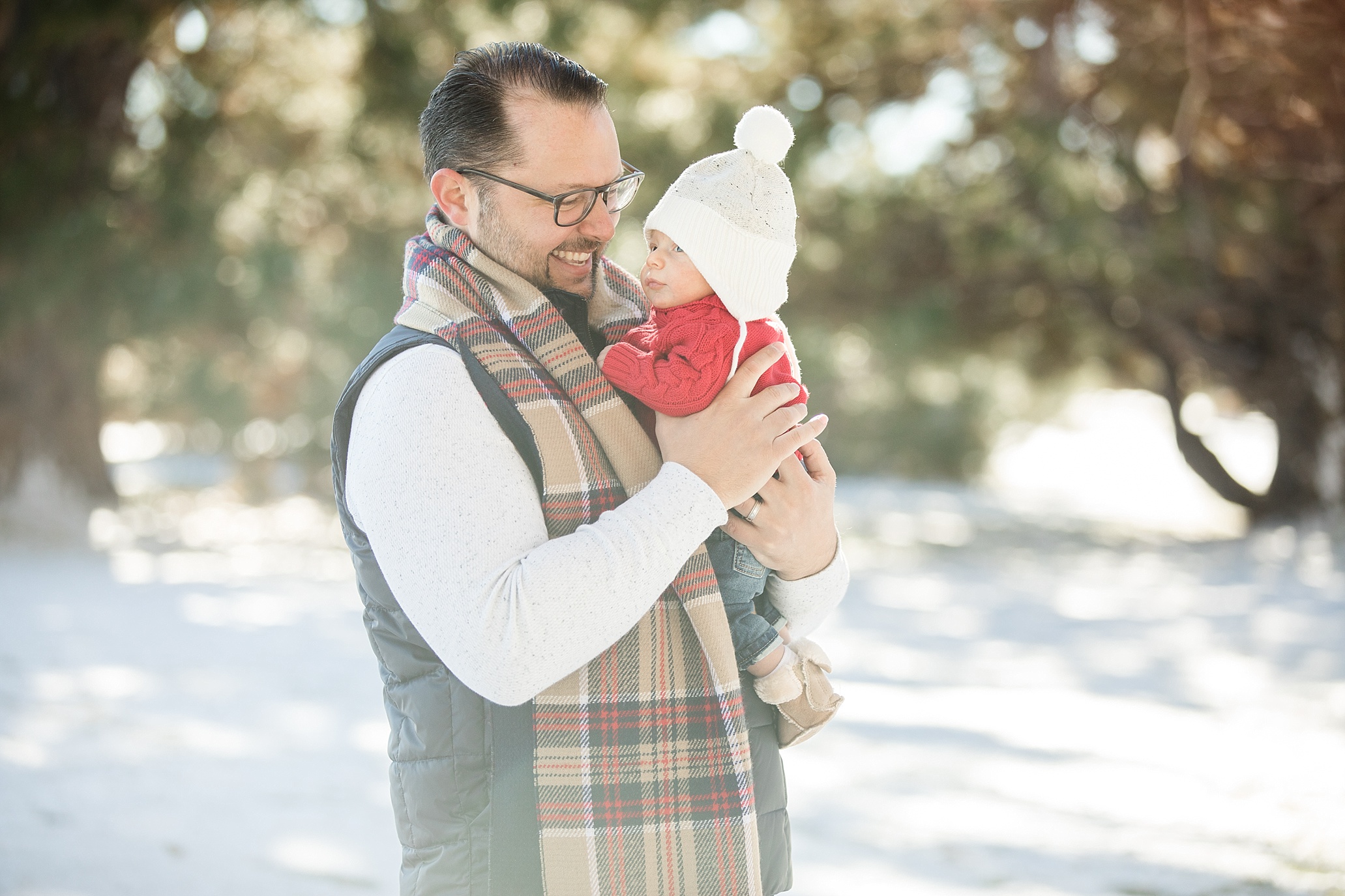 Winter Family Photo session with dog Christmas card photos what to wear