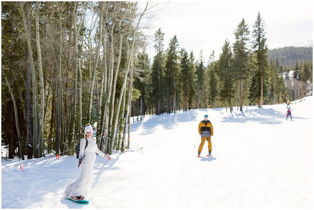 Breckenridge Elopement with Skiing and Snowboarding