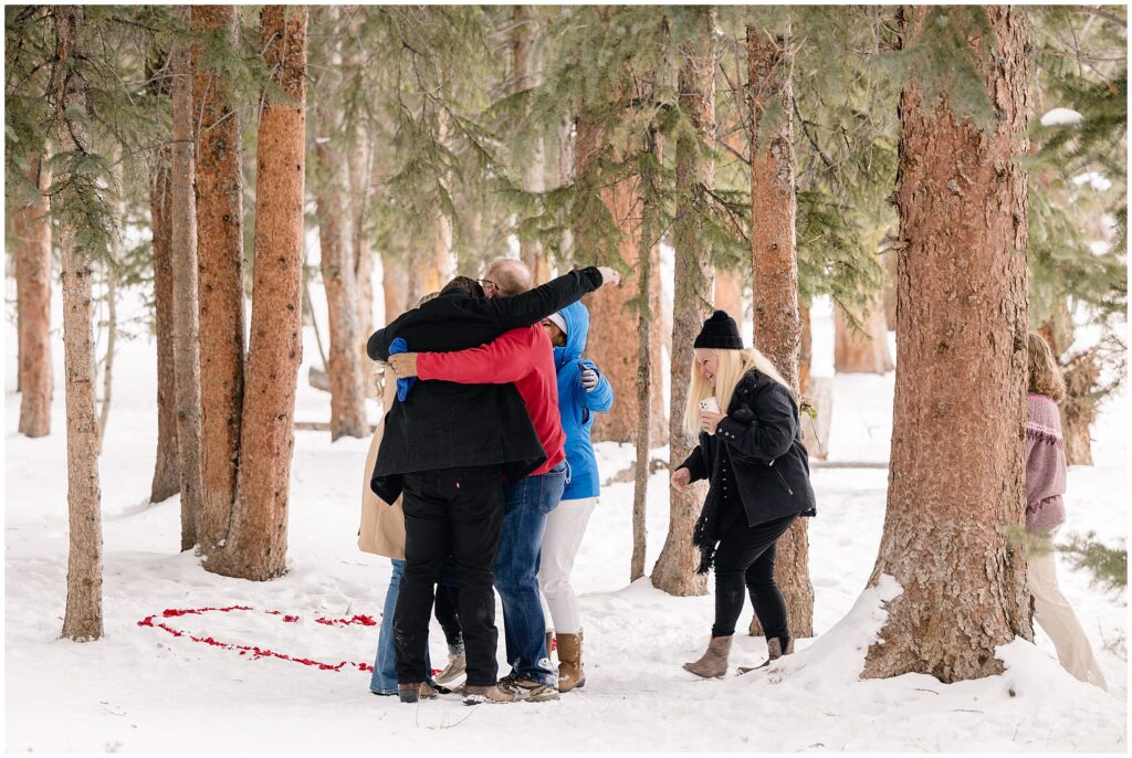 Family celebrates proposal at Trollstigen Trail in Breckenridge