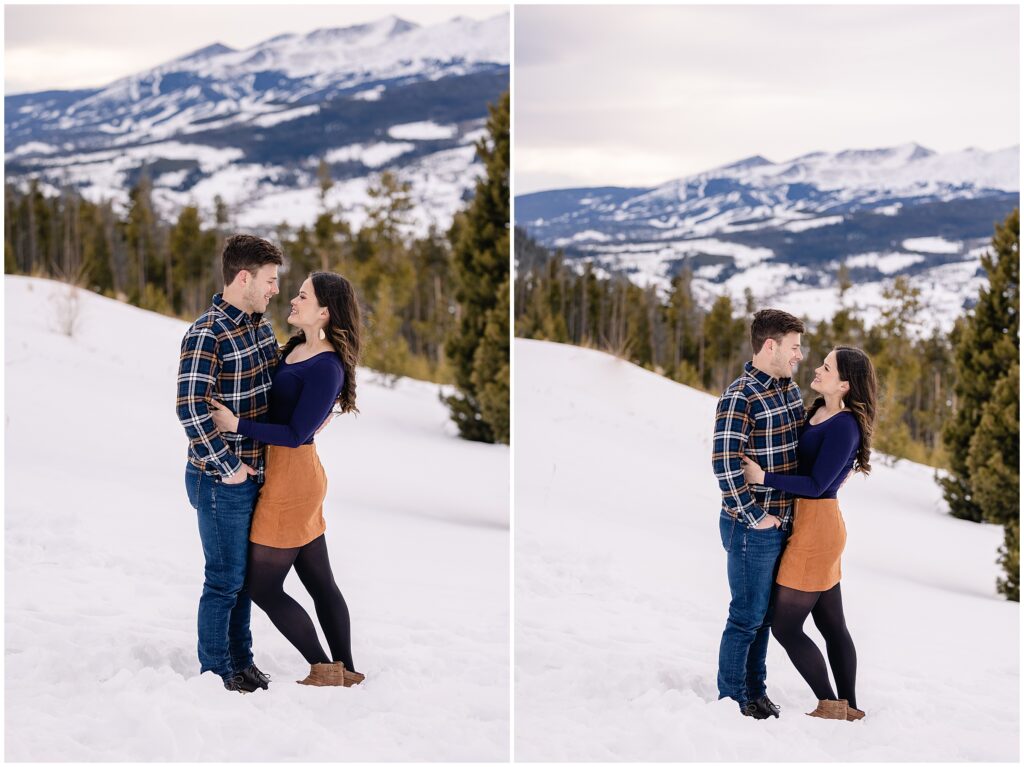 Engagement session on top of Sapphire Point in the Winter