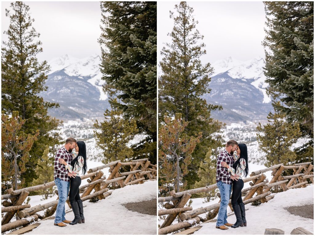 couple embrace after proposal at sapphire point